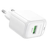 Мережева зарядка Borofone BASA2A для смартфонів \ Швидка зарядка 3.0 Ампер \ Біла, фото 2