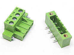 Клемний роз'єм 2EDGKM 4P 5.08мм з гвинтовою фіксацією кутовий (пара штекер+гніздо)