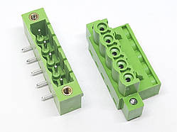 Клемний роз'єм 2EDGKM 5P 5.08мм з гвинтовою фіксацією кутовий (пара штекер+гніздо)