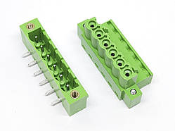 Клемний роз'єм 2EDGKM 6P 5.08мм з гвинтовою фіксацією кутовий (пара штекер+гніздо)