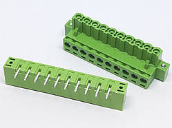 Клемний роз'єм 2EDGKM 10P 5.08мм з гвинтовою фіксацією кутовий (пара штекер+гніздо)