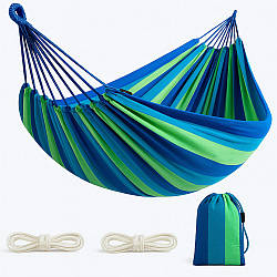 Підвісний гамак 200х100 см, з чохлом, Зелений / Мексиканський гамак для відпочинку / Туристичний гамак