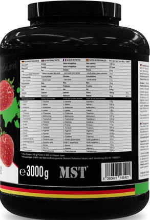 Висококалорійні гейнери MST Best Mass Gainer 3 кг полуниця, фото 2