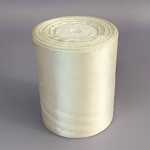 SALE - Стрічка атласна 10 см.- айворі (розпродаж, забруднена)