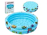 Надувний дитячий басейн Kruzzel 20932  80×30 см, 58 л, із м’яким дном, різнокольорові кільця, фото 2