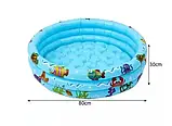 Надувний дитячий басейн Kruzzel 20932  80×30 см, 58 л, із м’яким дном, різнокольорові кільця, фото 4