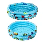 Надувний дитячий басейн Kruzzel 20932  80×30 см, 58 л, із м’яким дном, різнокольорові кільця, фото 5