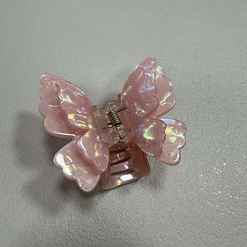 Крабик для волосся "Метелик" подвійний 39154 рожевий