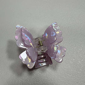 Крабик для волосся "Метелик" подвійний 39154 темно-рожевий