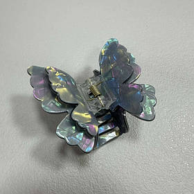 Крабик для волосся "Метелик" подвійний 39154 сірий