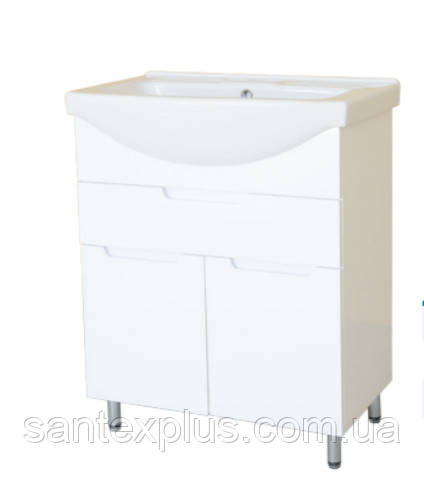 Тумба Вісла Т-6 підлогова біла з умивальником Cersanit CERSANIA 65см
