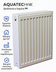 Сталевий радіатор AQUATECHnik 22 тип 500x600 | Потужне тепло для 13 м² | Гарантія 10 років | Україна