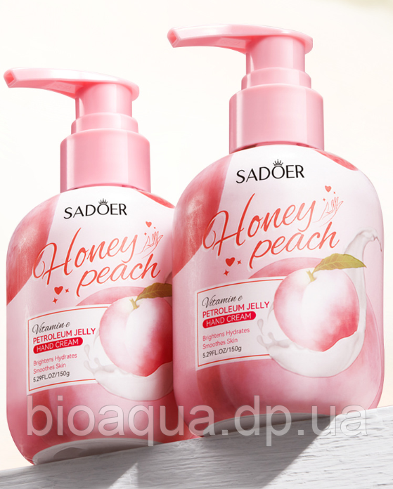 Крем для рук SADOER з персиком з вітаміном E Honey Peach Vitamin E 150 грам
