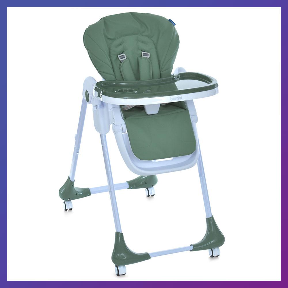 Стільчик дитячий для годування з регульованою спинкою Bambi M 3233L Jade Green Зелений, фото 1