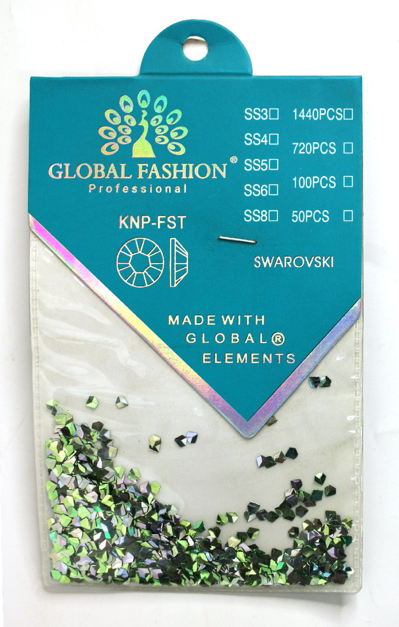 Кристали для нігтьового декору грановані, смарагд, SS6, 720 шт., фото 1