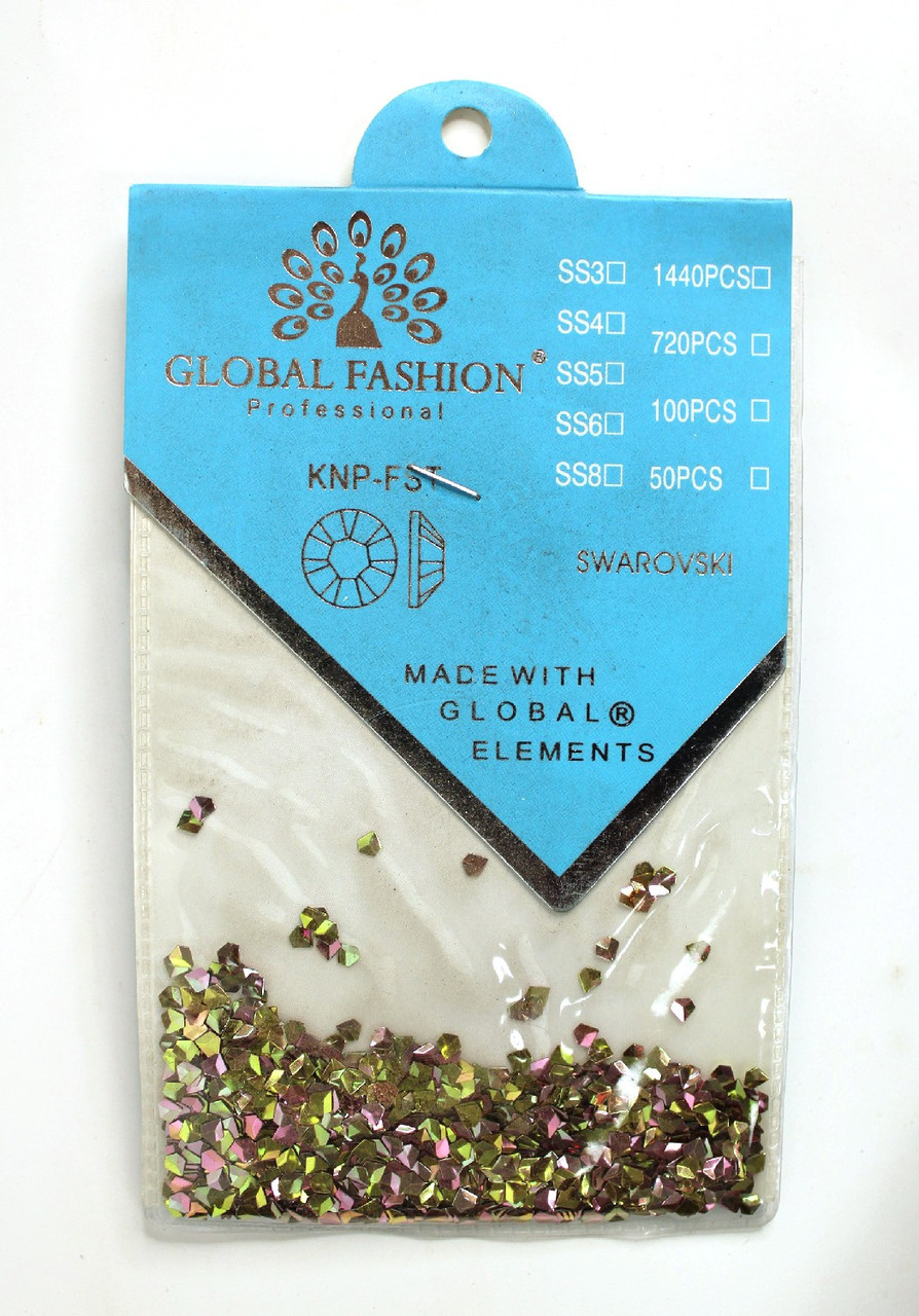 Кристаллы для ногтевого декора граненные, золото, SS6, 720 шт., фото 1