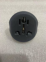 Перехідник мережевий універсальний, SZ-015, 16A, (MULTI гніздо), із заземленням, чорний