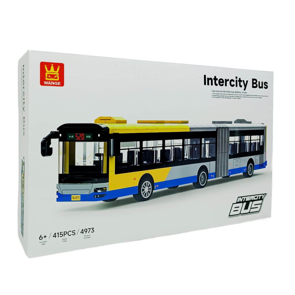 Конструктор Intercity Bus 4973 — жовтий міжміський автобус із 415 деталей, довжина 39 см, для дітей від 6 років, фото 1