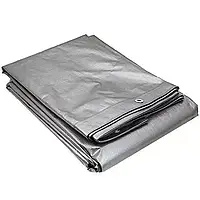 Тент 3×4 м, 110 г/м2 поліпропіленовий сірий WoffMann Silver color