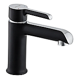 Змішувач для умивальника ЧОРНИЙ латунний Mixxus Premium Edem 001 Black (MI5838), фото 2