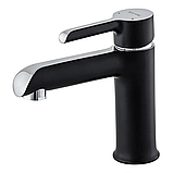 Змішувач для умивальника ЧОРНИЙ латунний Mixxus Premium Edem 001 Black (MI5838), фото 3