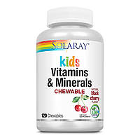 Vitamins + Minerals, Solaray, жувальні вітаміни та мікроелементи для дітей, 120 жувальних таблеток