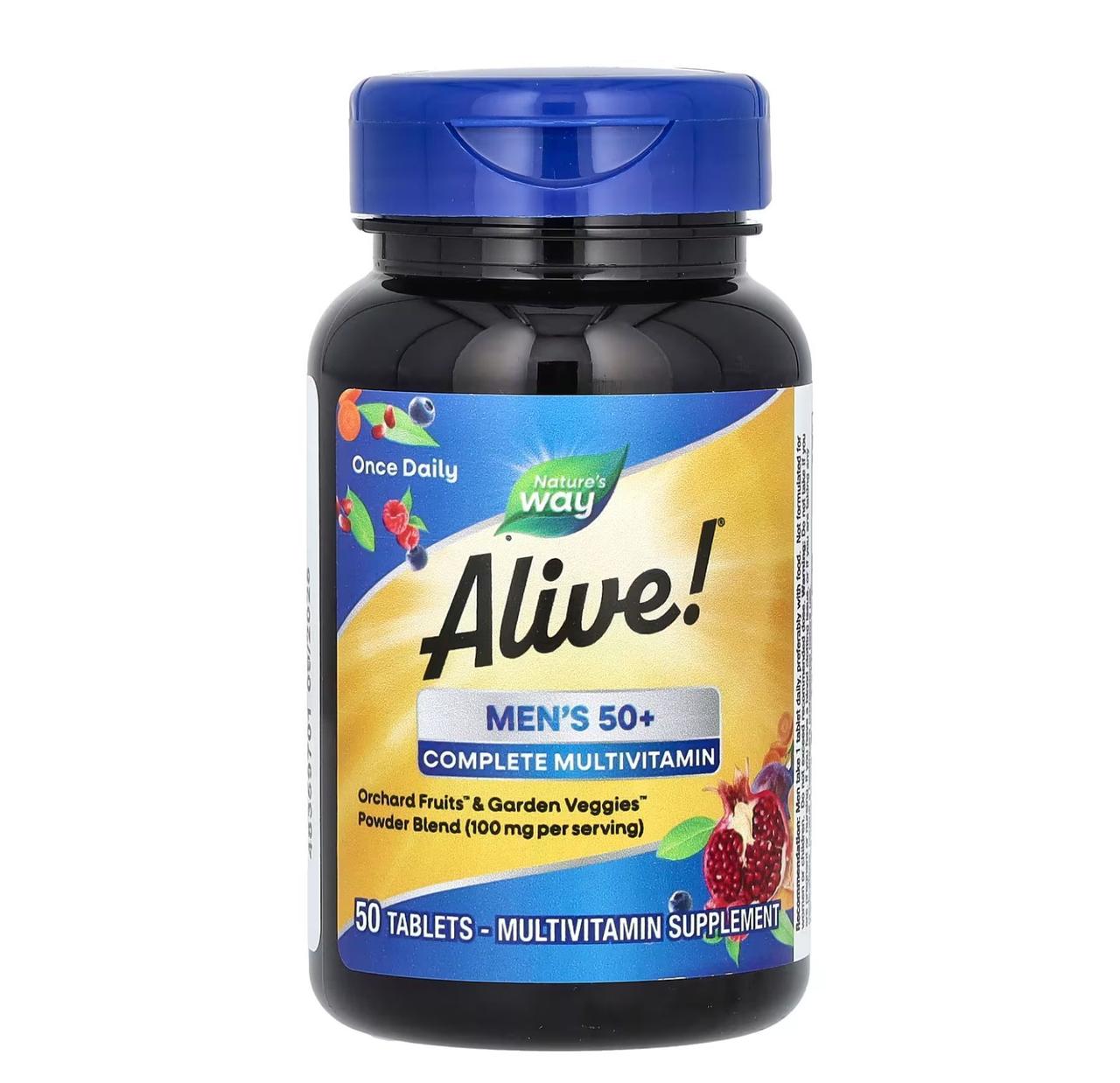 Мультивітаміни для чоловіків 50+ Nature's Way Alive! Men's 50+, 50 таблеток, фото 1