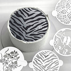 Круглі трафарети набір 16 шт Бенто тортів 100 мм (220х220) 0,5мм