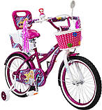 Дитячий сталевий 20 RUEDA Flora велосипед із кошиком і багажником для ляльки рожевий для дівчинки, фото 3