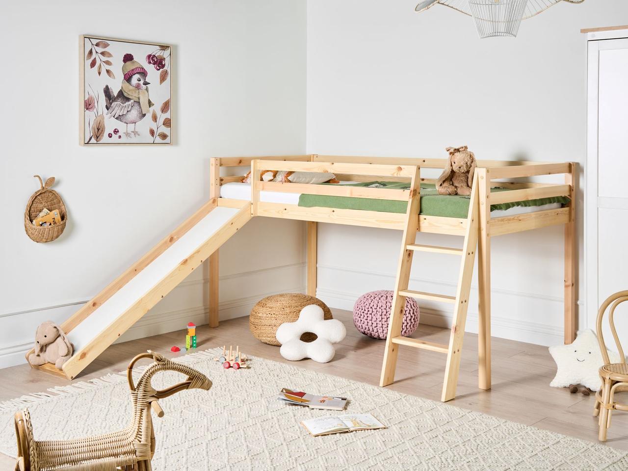 Дерев'яне ліжко-горище з гіркою STAPLE 90 x 200 см