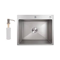 Кухонна мийка Lidz H6050G 3.0/0.8 мм Brush Grey (LDH6050GPVD3008)