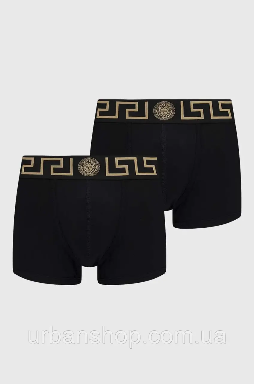 Urbanshop com ua Боксери Versace 2-pack чоловічі колір чорний AU10181 1A10011 РОЗМІРИ ЗАПИТУЙТЕ