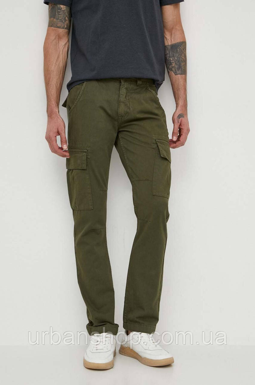 Urbanshop com ua Бавовняні штани Alpha Industries Agent колір зелений прямі РОЗМІРИ ЗАПИТУЙТЕ