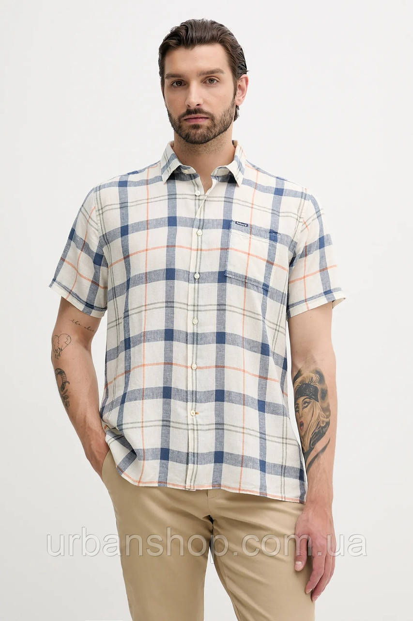 Urbanshop com ua Сорочка з льону Barbour CROFT regular класичний комір MSH5197 РОЗМІРИ ЗАПИТУЙТЕ
