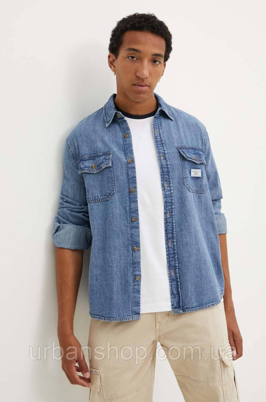Urbanshop com ua Джинсова сорочка Guess Jeans чоловіча regular класичний комір M4YH56 D5EI2 РОЗМІРИ ЗАПИТУЙТЕ