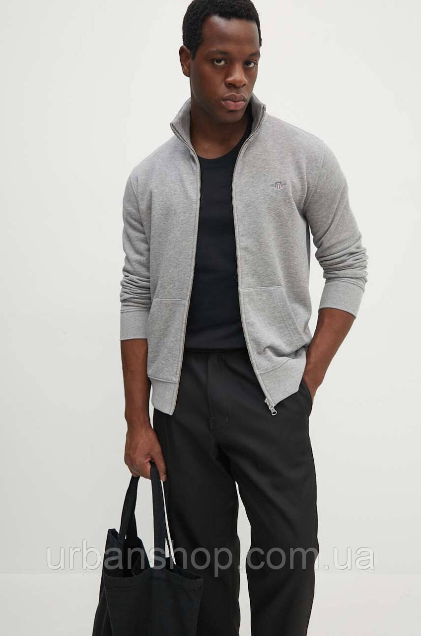 Urbanshop com ua Кофта Gant чоловіча колір чорний однотонна РОЗМІРИ ЗАПИТУЙТЕ