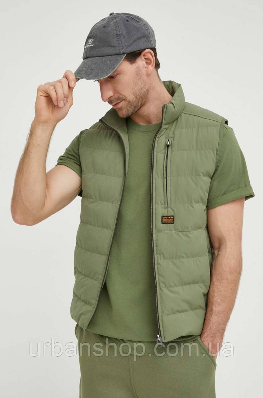 Urbanshop com ua Безрукавка G-Star чоловіча колір зелений перехідна РОЗМІРИ ЗАПИТУЙТЕ