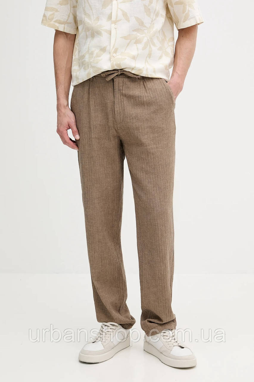 Urbanshop com ua Штани з домішкою льону Lindbergh колір зелений прямі 30-003020 РОЗМІРИ ЗАПИТУЙТЕ