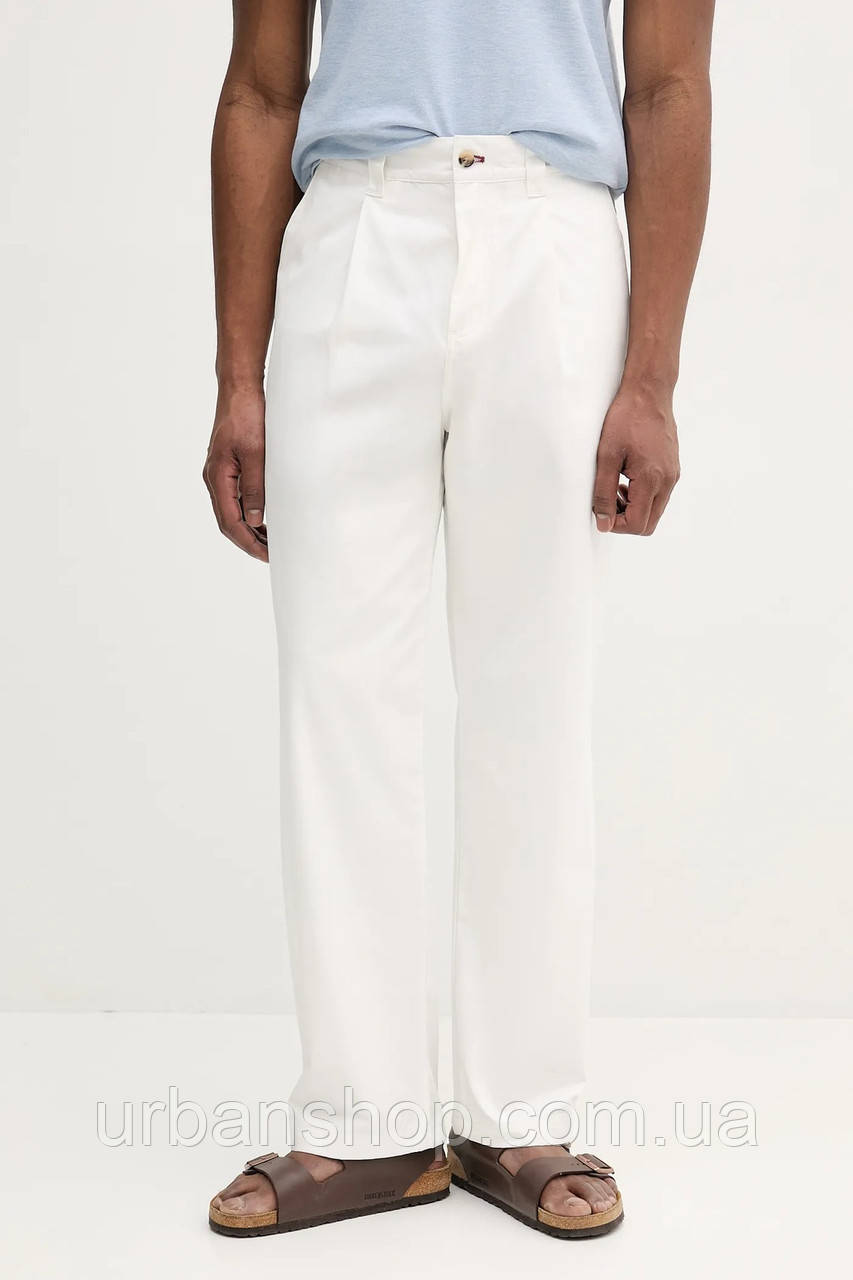 Urbanshop com ua Бавовняні штани Tommy Hilfiger SAILING чоловічі колір білий фасон chinos MN0MN00016 РОЗМІРИ