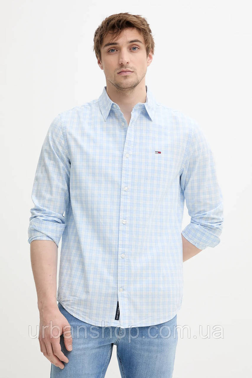 Urbanshop com ua Бавовняна сорочка Tommy Jeans чоловіча regular класичний комір DM0DM20885 РОЗМІРИ ЗАПИТУЙТЕ