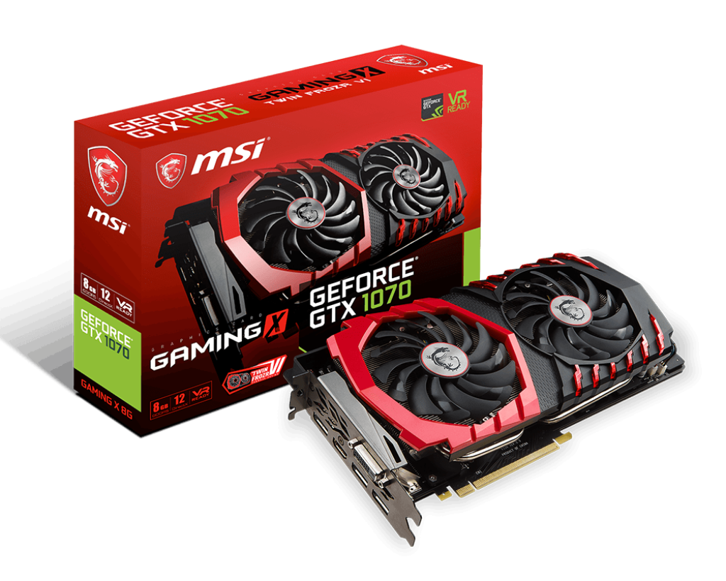 Відеокарта GeForce GTX 1070 8GB MSI Gaming X (GTX 1070 GAMING X 8G) Б/В