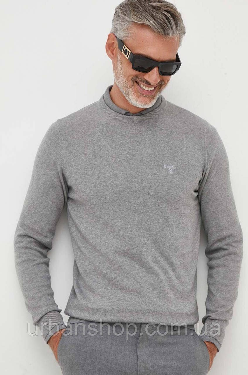 Urbanshop com ua Бавовняний светр Barbour Essentials колір сірий легкий MKN0932 РОЗМІРИ ЗАПИТУЙТЕ