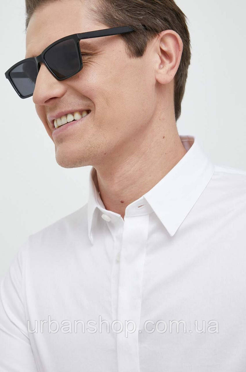 Urbanshop com ua Сорочка Armani Exchange чоловіча колір білий slim класичний комір РОЗМІРИ ЗАПИТУЙТЕ