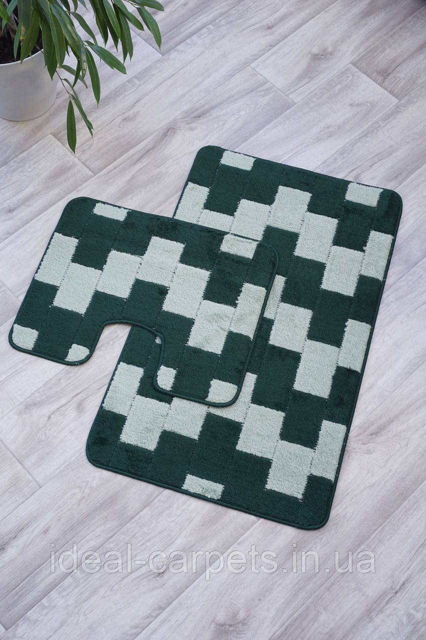 Комплект у ванну  60*100 та 60*50см Зелений 0737, фото 1