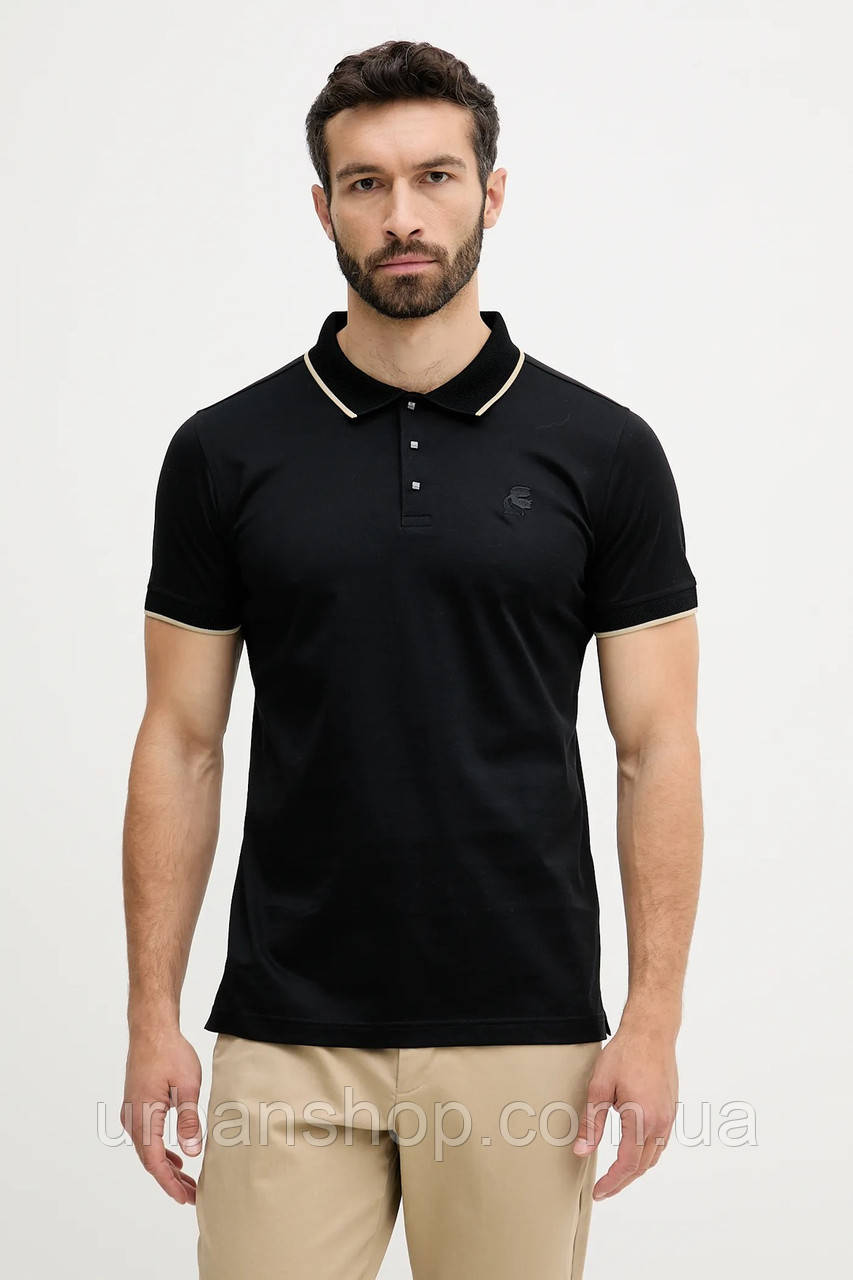 Urbanshop com ua Бавовняне поло Karl Lagerfeld колір чорний однотонне 553200.745080 РОЗМІРИ ЗАПИТУЙТЕ