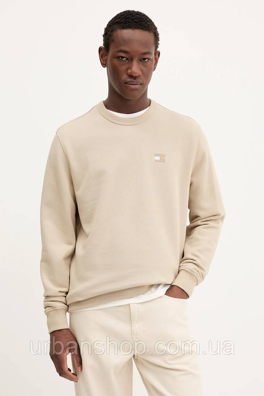 Urbanshop com ua Бавовняна кофта Tommy Jeans колір зелений з аплікацією DM0DM20660 РОЗМІРИ ЗАПИТУЙТЕ