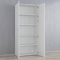 Шафа для одягу двостулкова на 5 полиць з ламінованої 80 см ДСП Шафи для зберігання особистих речей