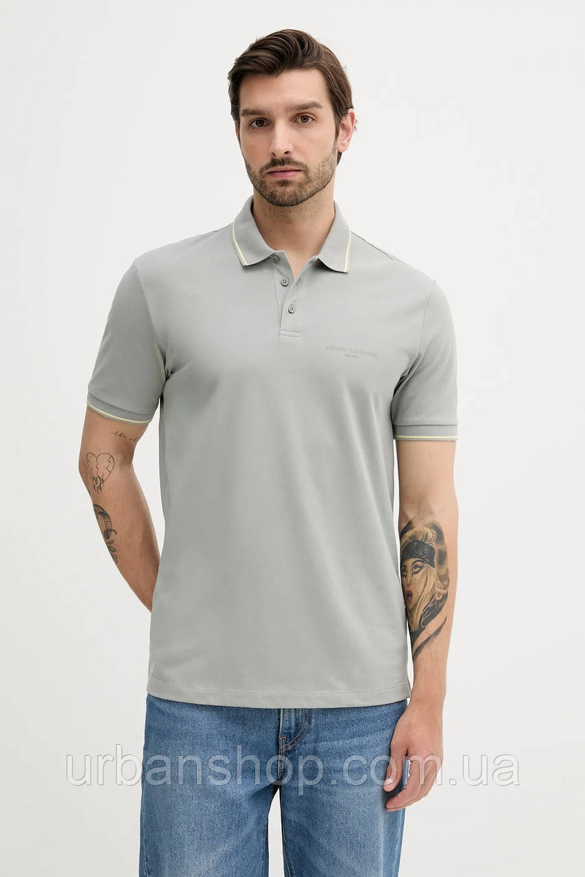 Urbanshop com ua Бавовняне поло Armani Exchange колір сірий однотонне XM000489 AF13026 РОЗМІРИ ЗАПИТУЙТЕ