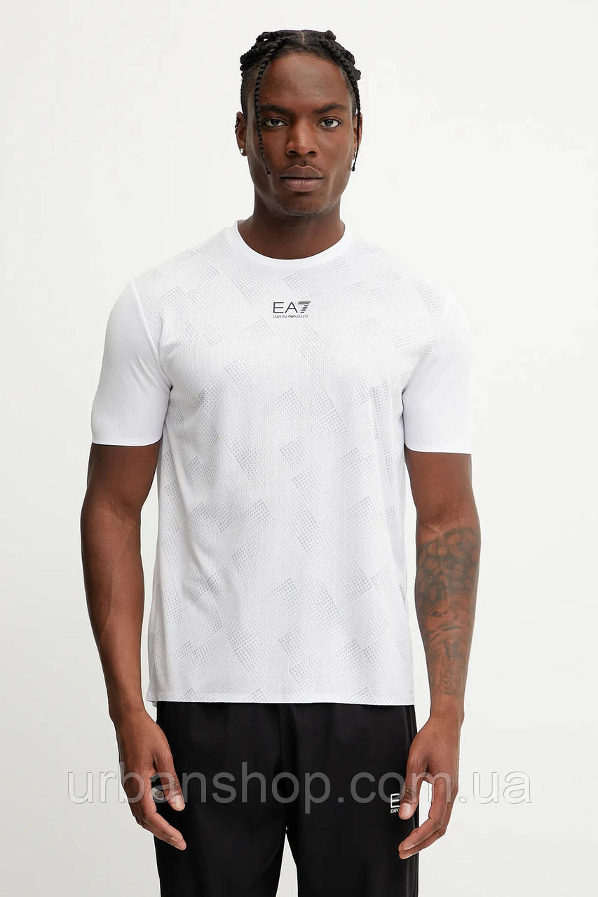 Urbanshop com ua Тренувальна футболка EA7 Emporio Armani колір білий візерунок AF13758.7M000172 РОЗМІРИ