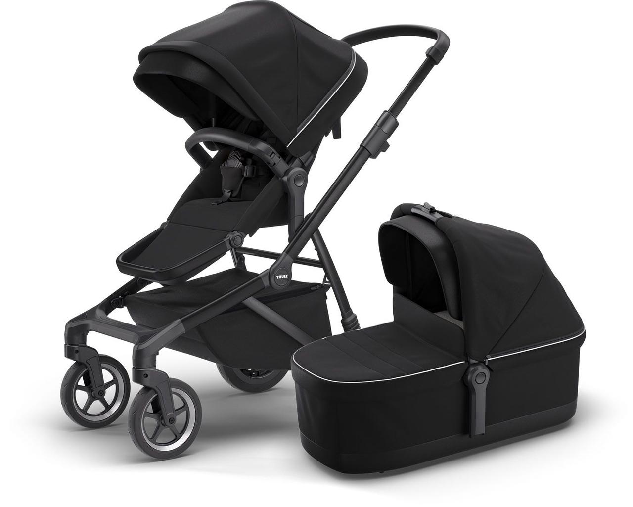 Дитяча коляска з люлькою Thule Sleek (Midnight Black on Black) 11000026 (TH 11000026), фото 1